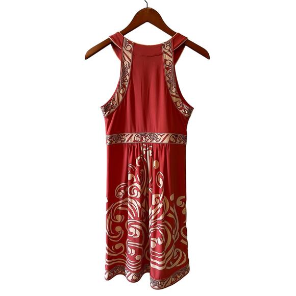 BCBGMAXAZRIA Cutaway Dress Melon Orange Print XS - Picture 3 of 8
